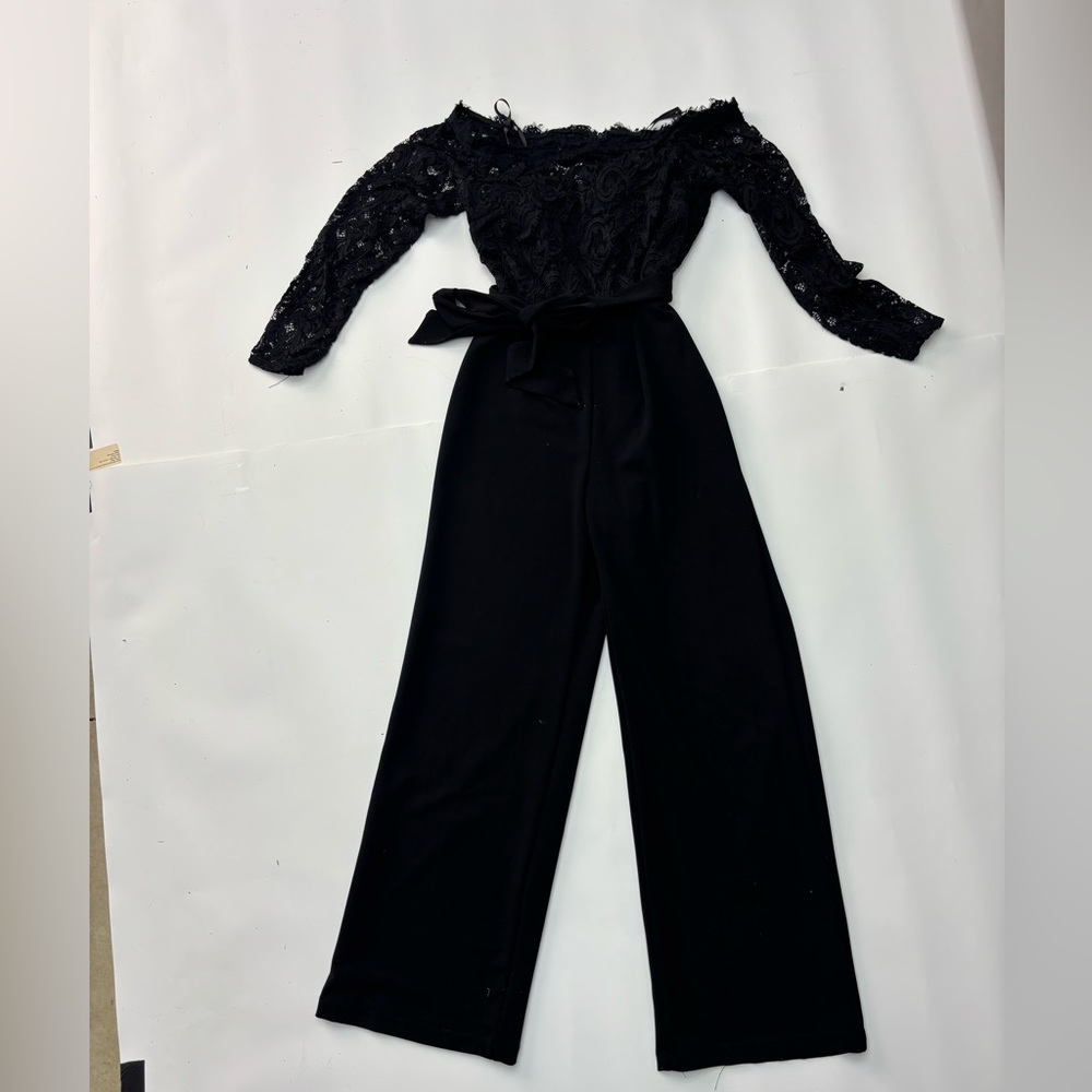 Premier Black Lace Long Sleeve Jumpsuit